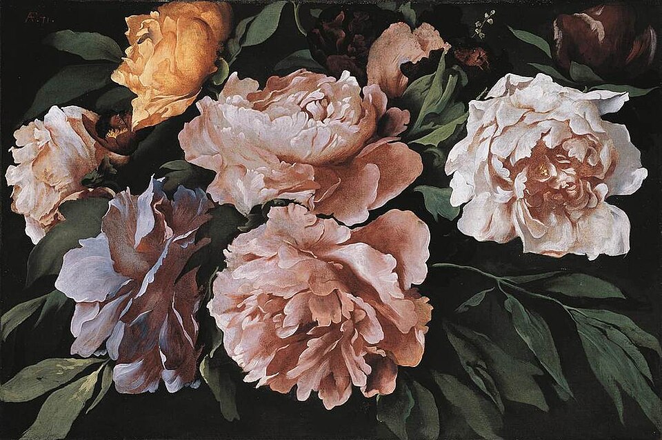 Pfingstrosen - Von Anselm Feuerbach - Public domain, https://commons.wikimedia.org/wiki/File:Anselm_Feuerbach_-_Peonies_-_WGA07873.jpg