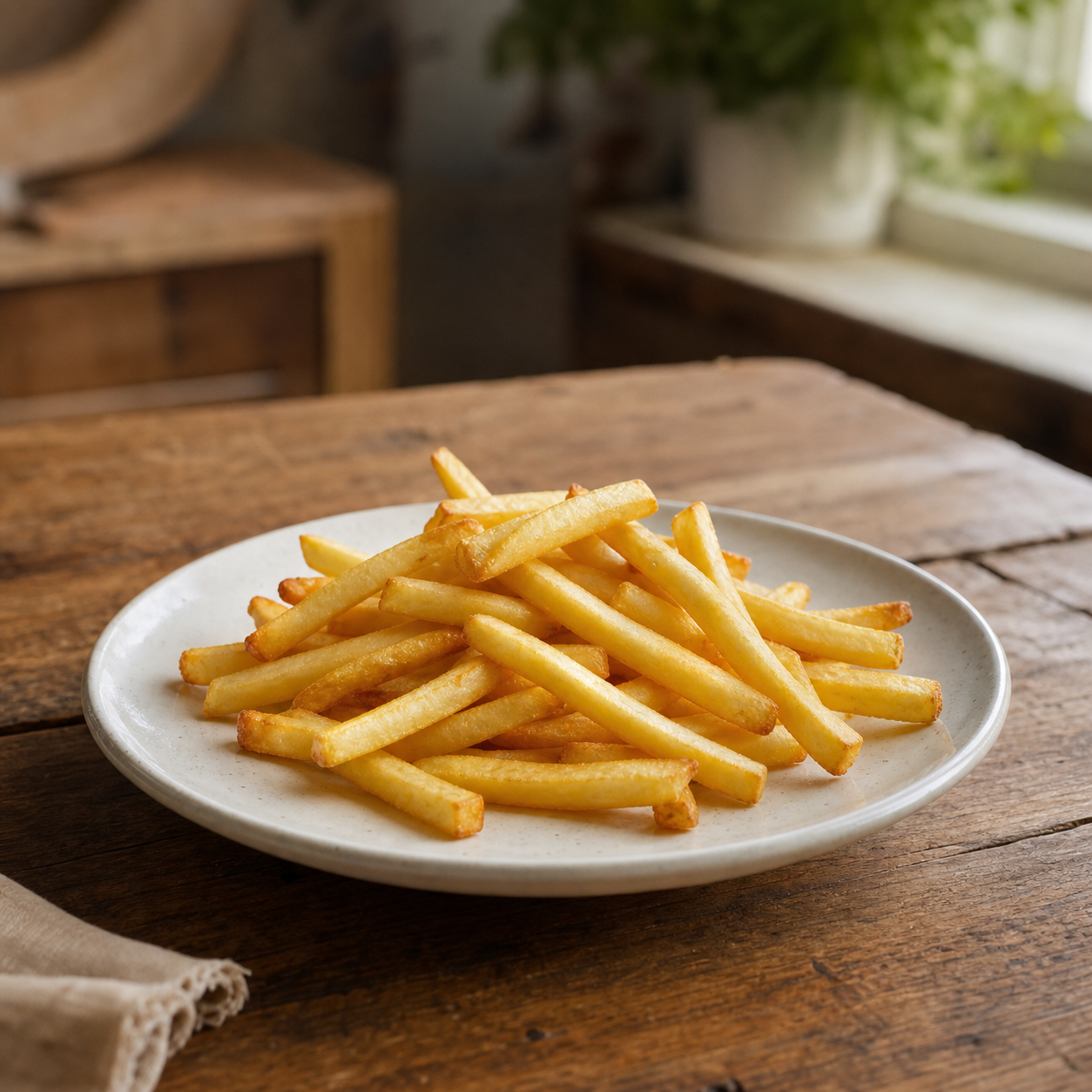 Pommes Frites - KI-generiertes fotorealistisches Bild ohne Text oder Logo.